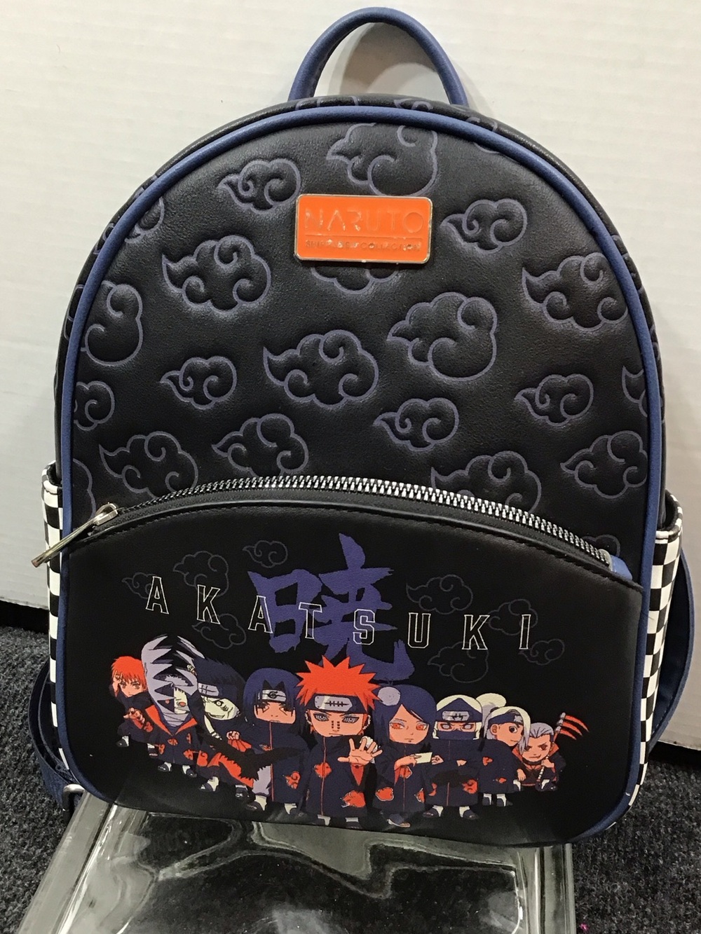 Naruto Akatsuki black cloud Mini Backpack - Black & Purple